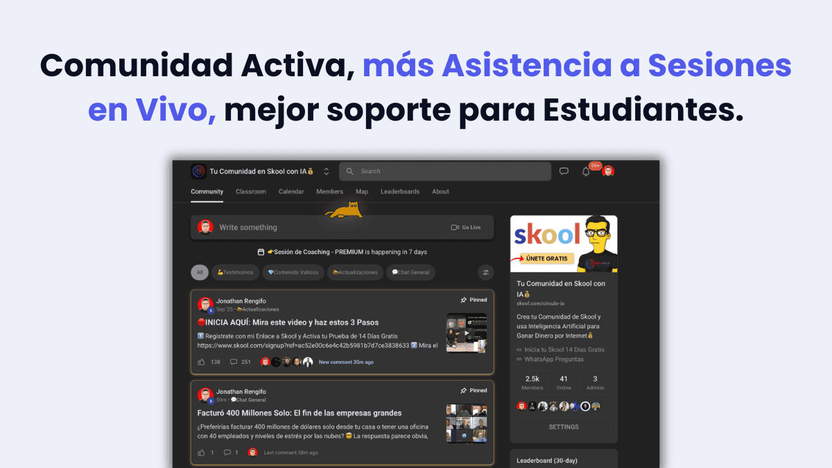 Comunidad activa y soporte avanzado
