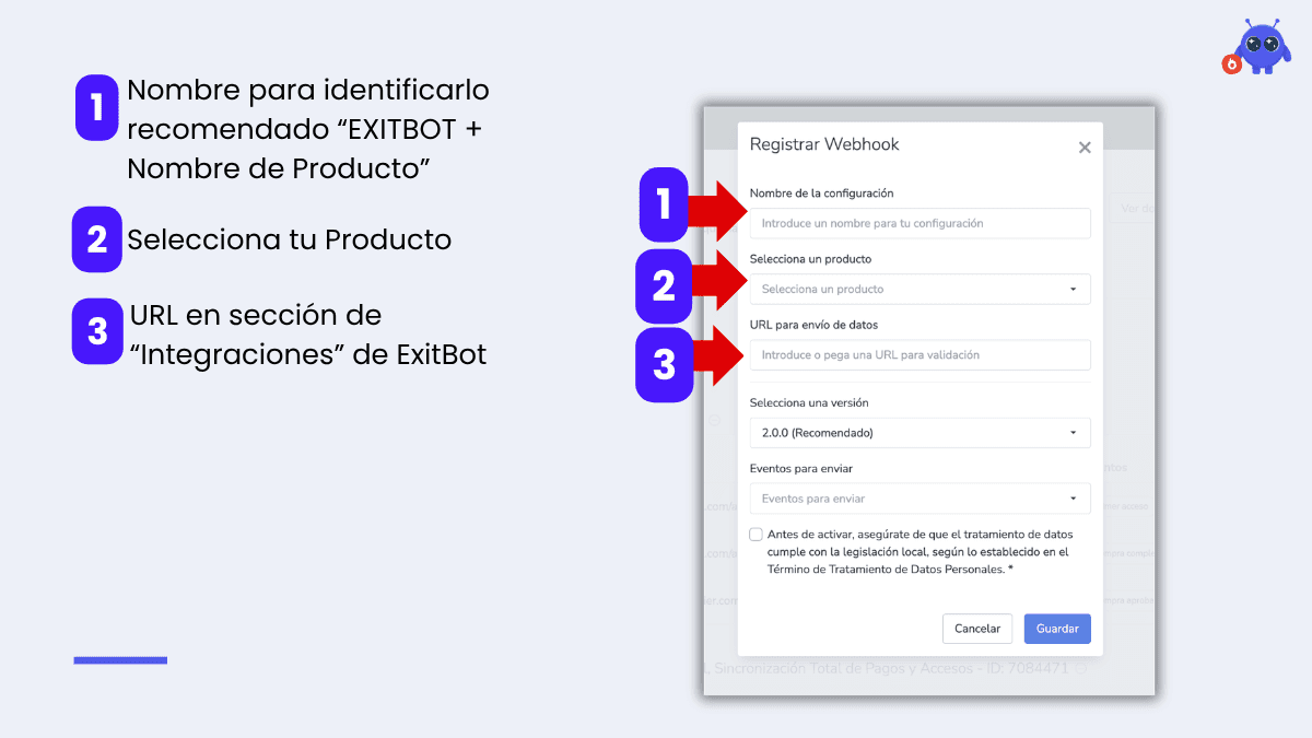 Configuración detallada de Webhook en Hotmart