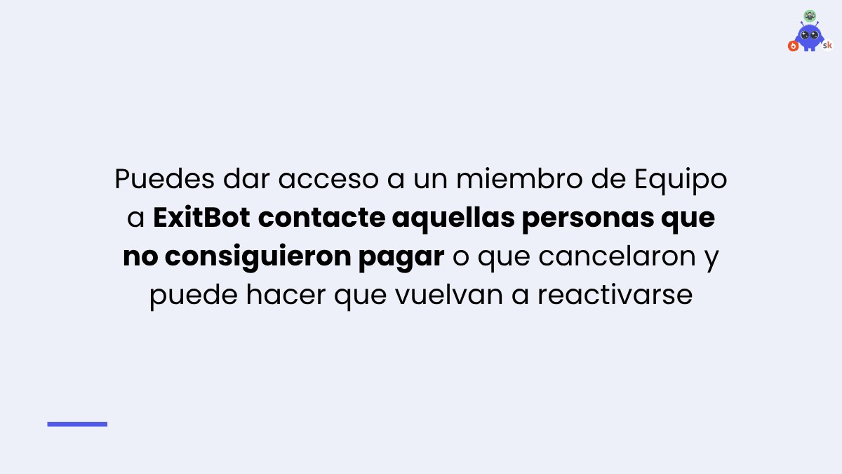Gestión de equipo en ExitBot
