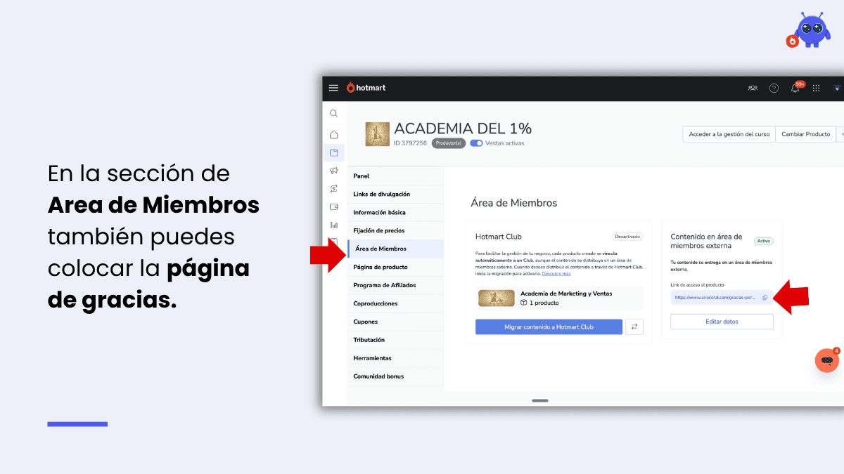 Configurar Área de Miembros Externa