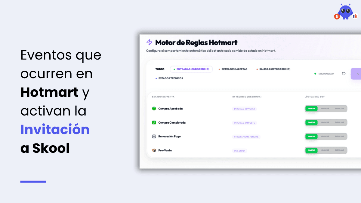 Lógica de expulsión por impago o reembolso Eventos de eliminación en ExitBot